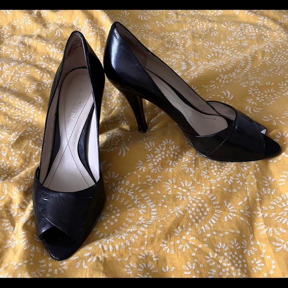 Enzo Angiolini open toe leather 3” heal - Picture 2 of 4